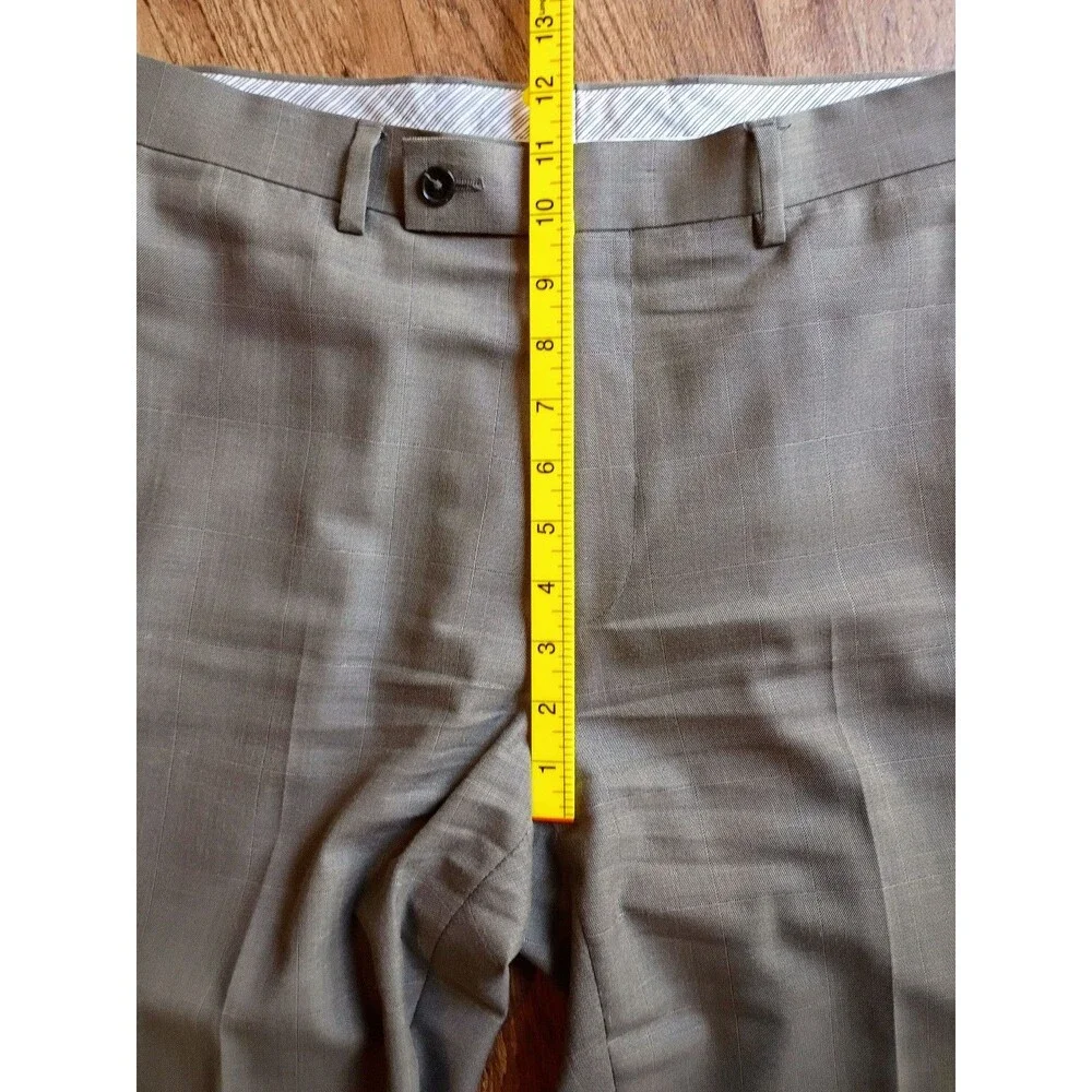 Calvin Klein Tan Plaid Dress Pants 32x32 Straight Fit